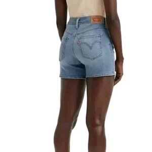 Levi's Jean Shorts Size 30 Womens Mid Length Short Blue Denim Jorts Stretch
